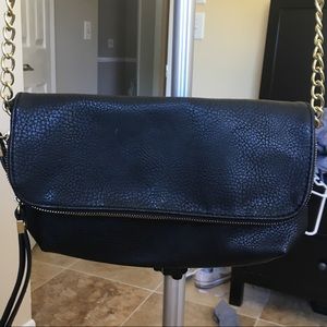 Black and gold cross body clutch from Macy's